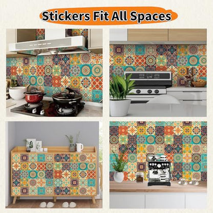 24 PCS Peel and Stick PVC Tile Stickers Waterproof Removable - color: Style B, size: 4 x 4 Inch