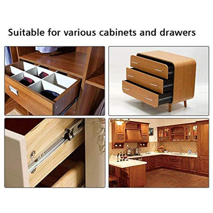 A Pair of Black Metal Quiet Ball Bearing Full Extension 2 Section Drawer Slide, Side Mount (32.5cm/13 Inch) - size: 32.5cm/13 Inch