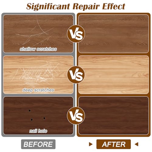 22 Wood Filler Sticks, Windspeed 20 Colos Wood Filler Putty Wax Crayons Furniture Repair Kit Putty Stick for Baseboard Cabinets Furniture Floors(with 2 Scrapers) (Wood Filler Sticks, 20, Count)