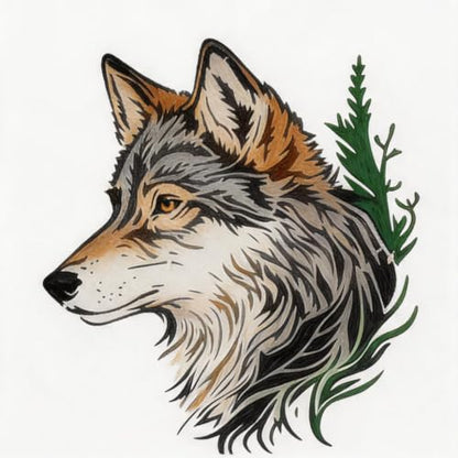 TIAMECH A4 Reusable Wolf Head Pine Tree Stencil for Painting - color: Wolf Head Pine Tree