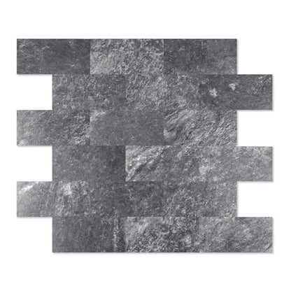 2026 New Upgrade Peel and Stick Backsplash Tile, Peel and Stick 11.34" X 11.57" Wall Tile for Kitchen, Bathroom, Fireplace, Laundry (Dark Rock, 10 Packs) - color: Dark Rock