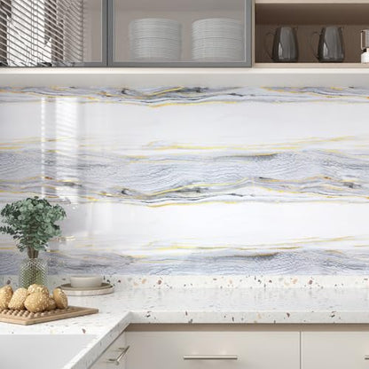 Luxury White Marble Contact Paper Peel and Stick for Countertops