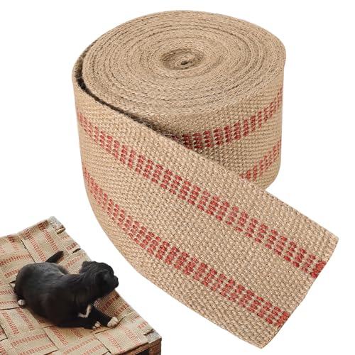 Craft Jute Webbing Tape (Red and Brown, 3.5" x 10 Yards) - color: Red and Brown, size: 3.5" x 10 Yards