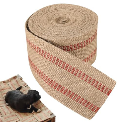 Craft Jute Webbing Tape (Red and Brown, 3.5" x 10 Yards) - color: Red and Brown, size: 3.5" x 10 Yards