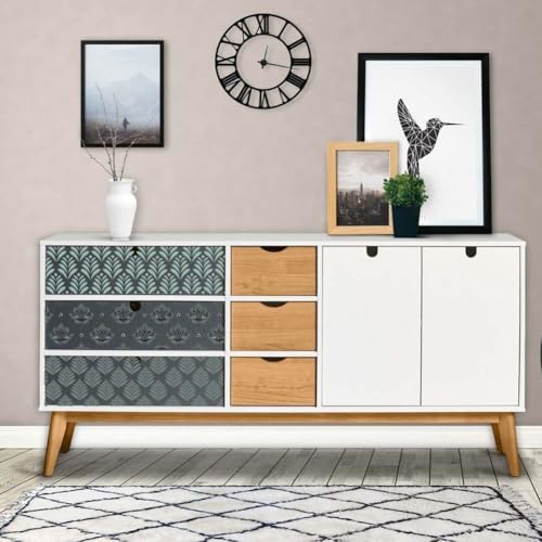 OLYCRAFT 3 Sheets/Set Rub on Transfers Leaf Backround Furniture Transfer 12x6 Inch Rub on Decals Sticker Self-Adhesive Waterproof Decals with Scraper for Wood Glass Porcelain Dressers Home Decor - style: Leaves