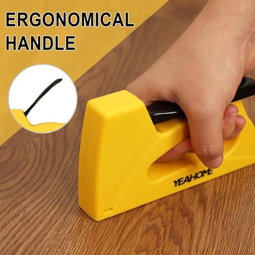 YEAHOME Light Duty Staple Gun, Upholstery Staple Gun with 2000 pcs JT 21 Staples 1/4, 5/16, 3/8 inch, Stapler Gun for Wood, Crafts, DIY, Decoration, Fabric - style: with 2000 Staples