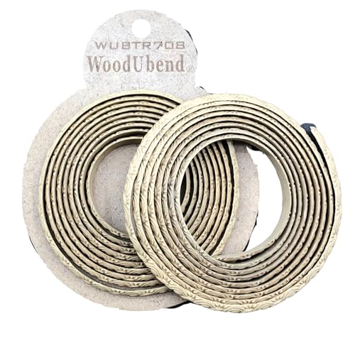 WoodUBend WUB708 Pack of 2 208x0.8x0.2cm Heat Bendable & Flexible Wood Trims - DIY Craft, Furniture & Home Decor - Easy to Apply & Paint - Versatil & Reusable - size: WUB708