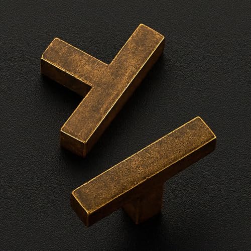 Ravinte Antique Brass Cabinet Handles Cabinet Pulls Single Hole 5 Pack - color: Antique Brass, size: Single Hole