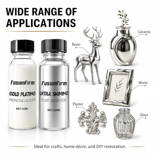 Liquid Leaf Paint - Alcohol-Based Airbrush Paint - High Gloss Finish Silver 1 Fl Oz - color: Silver, size: 1 Fl Oz (Pack of 1)