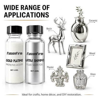 Liquid Leaf Paint - Alcohol-Based Airbrush Paint - High Gloss Finish Silver 1 Fl Oz - color: Silver, size: 1 Fl Oz (Pack of 1)