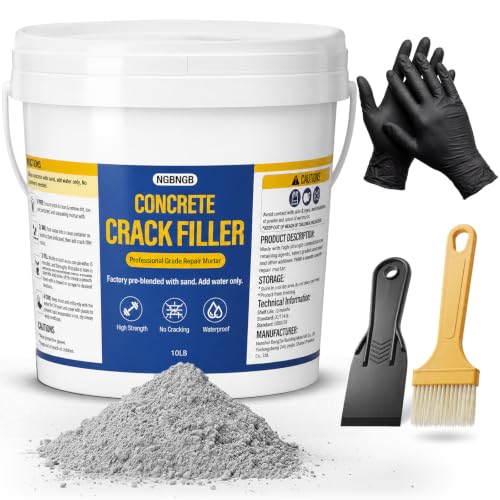 Concrete Crack Filler Heavy-Duty Dry Granular Mortar Repair Kit, 10 lb Gray - size: 10 LB