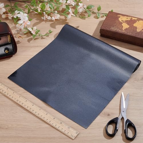 53 x 11.8 Inch 0.8mm Black PU Leather Fabric Glossy Mirrored Faux Leather Sheets Smooth Holographic NEON Shiny Synthetic Leatherette Vinyl Roll for Earrings Bows Wallets DIY Projects - color: Black