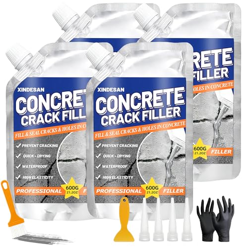 Concrete Crack Filler, 5.3LB Self-Leveling Cement Crack Repair - size: 4 Pcs, 5.3LB
