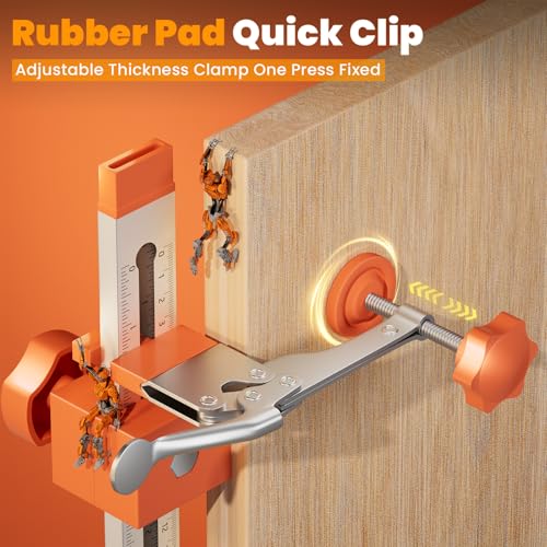 2.0 Adjustable Drawer Slide Jig With Toggle Clamp & Magnetic Arm, Precision Cabinet Drawer Jig Tool With Laser-Engraved Dual-Scale Mark For Mounting Drawer Slide, Providing Easy Installation
