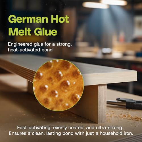 Edge Supply Birch 1-1/2 in x 50 ft Roll – Pre-Glued Iron-On Wood Veneer Tape – Wood Veneer Edge Banding Tape with Hot Melt Adhesive, Smooth Sanded Finish Ideal for Furniture & DIY, Made in USA - color: Birch, size: 1-1/2 in x 50 ft