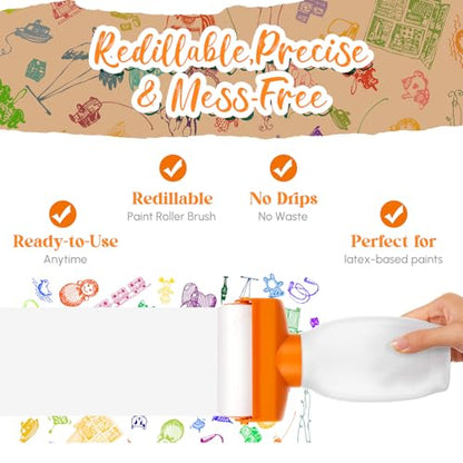 Weysat 2 Pcs 4" 1.5" Refillable Paint Roller for White Wall Touch up