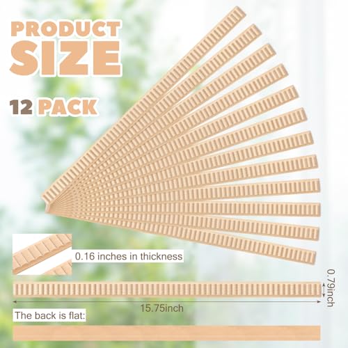 Nuanchu 12 Pcs Unfinished 3D Wood Trim Decor, Wavy, 20mm - size: 20mm, style: Wavy