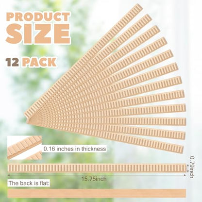 Nuanchu 12 Pcs Unfinished 3D Wood Trim Decor, Wavy, 20mm - size: 20mm, style: Wavy