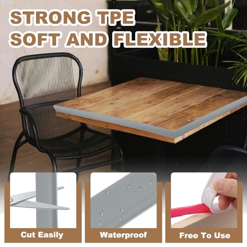 PATIKIL 1/2 Inch x 20 Feet U Shape Edge Banding, TPE Rubber Edge Trim Self Adhesive Veneer Edging Trim for Veneer Furniture Cabinets Shelves Table, Gray - color: Gray, size: 1/2 Inch x 20 Feet