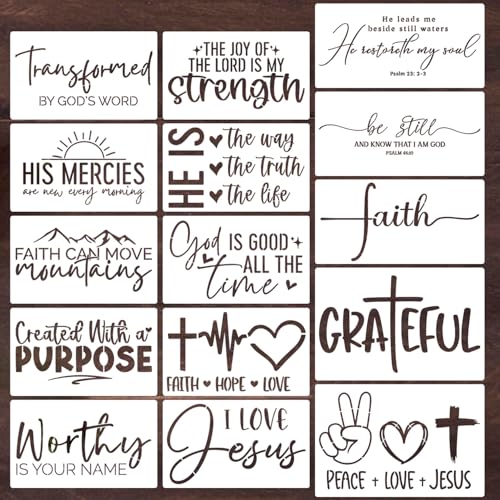 Christian Stencils for Crafts Reusable Inspirational Stencils - style: Christian