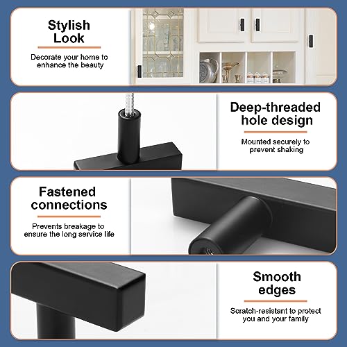 AEEKEL 30 Pack Matte Black Kitchen Cabinet Knobs, 2" Length Drawer Handles - color: Matte Black, size: Single Hole