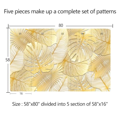 Gradually Changing Gold Texture Leaf Mural Peel and stick-58 x80 - color: ZZSL-07, size: 58"x80"