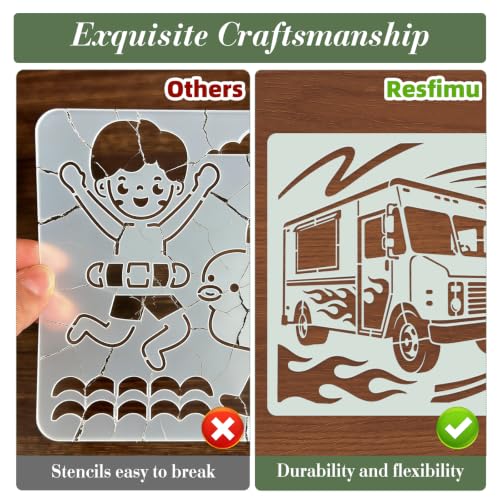 Car Stencils for Crafts Reusable 20Pcs Stencils(5.9X5.9 Inch) - color: Car