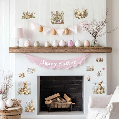 Peacoblue Vintage Easter Rub On Transfers for Furniture Craft 6"x12" - style: Vintage Easter