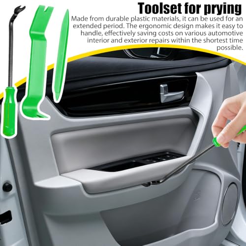 Auto Trim Removal Tool, Auto Clip Fastener Remover Pry Tool, 13PCS - color: Green