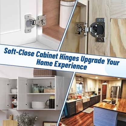 10Pack (5 Pairs) 1/2 inch Overlay Soft Close Door Hinges,TopDirect Kitchen Cabinets Hinges for Face Frame Door,105°Opening Angle Concealed Self Closing Cabinet Hinges - size: 10 Pack