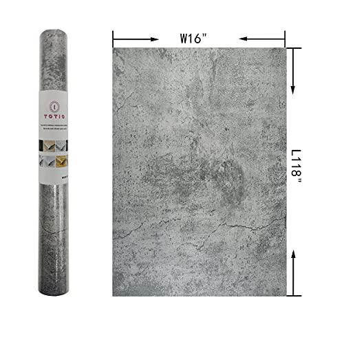 Gray Concrete Contact Paper Matte Thick Textured Grey Cement Wallpaper Peel Stick Countertop Contact Paper Removable Waterproof Adhesive Industrial Style Wall Sticker Kitchen Table Vinyl Wrap 16"x118" - color: Cement Gray, size: 16" x 118"