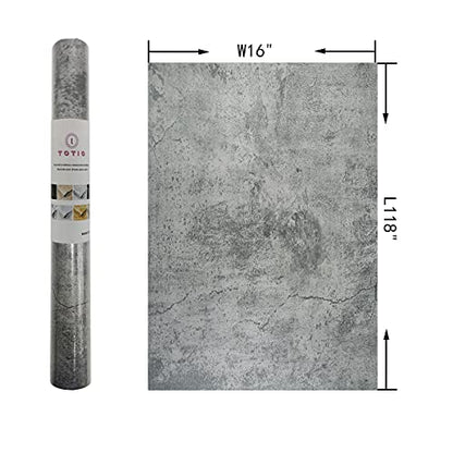 Gray Concrete Contact Paper Matte Thick Textured Grey Cement Wallpaper Peel Stick Countertop Contact Paper Removable Waterproof Adhesive Industrial Style Wall Sticker Kitchen Table Vinyl Wrap 16"x118" - color: Cement Gray, size: 16" x 118"