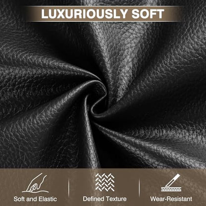 Faux Leather Fabric Marine Vinyl Fabric, Black- 15 Yards Shipped in Rolls - color: Black, size: 15 Yards Continous Cut