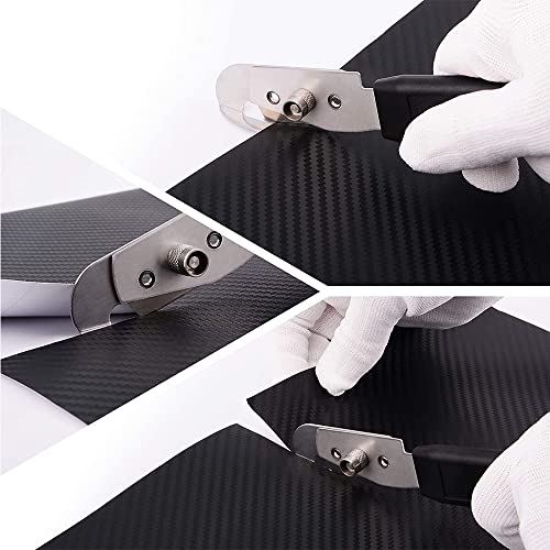 Gomake Vinyl Backing Cutter Wrapping Paper Cutter Vinyl Knife with PTFE Coating Hidden Blade, 30 Degree Snap Off Blade Lockable Utility knife Retractable Box Cutter with Extra 10pcs Replace blades - color: Backing Knife+ Utility Knife