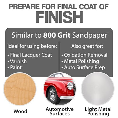 6" X 9" Non-Woven Grey Scuff Pads 800 Grit - 10 Pack (Gray) - color: Gray, size: 6" x 9"
