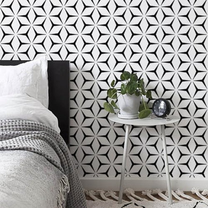 Heroad Wall Paper Peel and Stick Modern Black and White Wallpaper Peel and Stick Boho Geometric Contact Paper for Cabinets and Drawers Renter Friendly Self-Adhesive Removable Waterproof 17.7” x 393” - color: Black/White, size: 17.7" x 393"