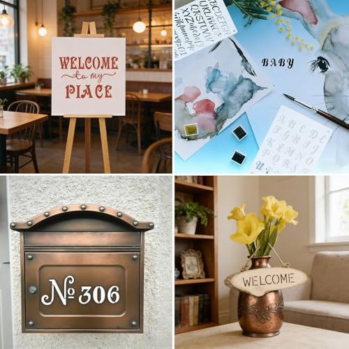 24 Pieces Letter Stencils for Painting,Reusable for Creative Projects. - color: 24PCS-C