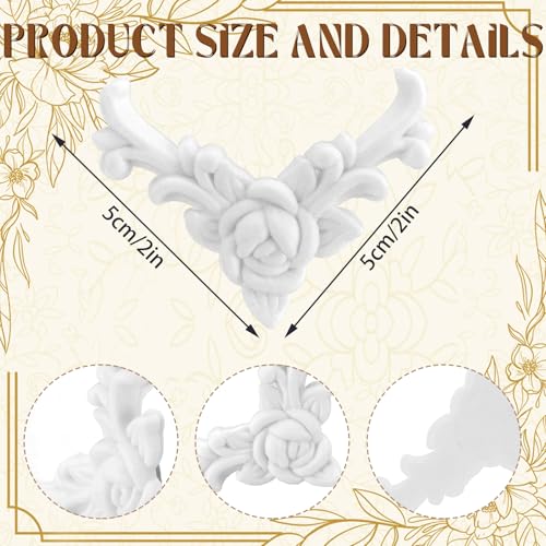 4 Pcs PVC Decorative Corner Onlays Floral Corner Wall Decor - style: Floral