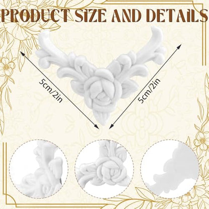 4 Pcs PVC Decorative Corner Onlays Floral Corner Wall Decor - style: Floral