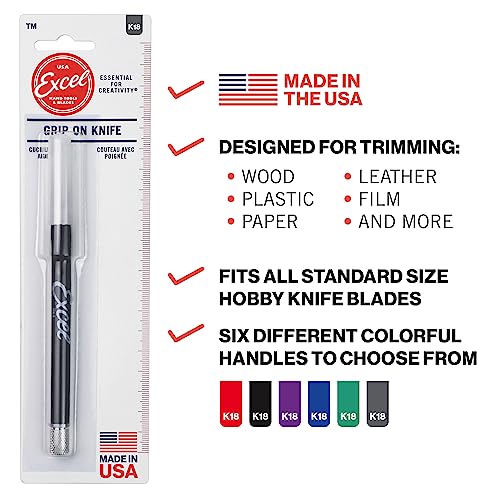Excel Blades K18 3-Pack Soft Grip Hobby Craft Knives, #11 Blades, Blue