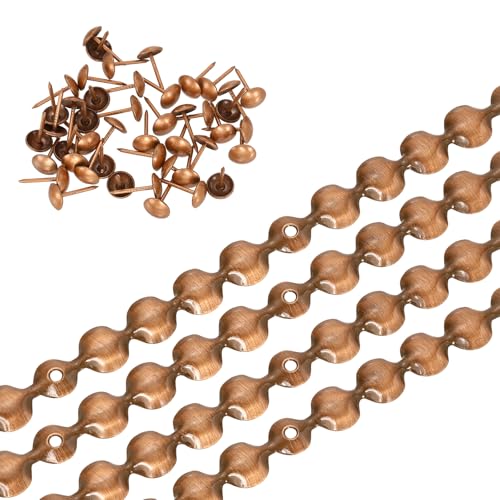 uxcell Upholstery Nailhead Trim, 15 Meters Glossy Upholstery Tacks Strips, Decorative Nail Trims with Nails for Sofa Headboard, Chair DIY Furniture Accessory (9.5mm Brown) - color: Brown, size: 15 Meters