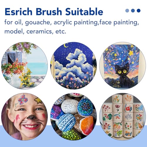 ESRICH 240PCS Paint Brushes, Paint Brush for Acrylic Painting - color: Black, size: 240