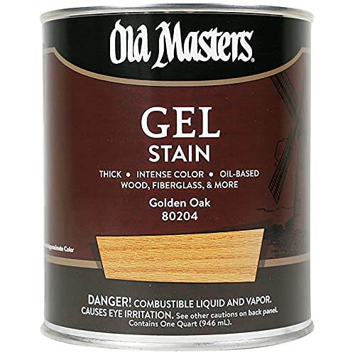 4-Pack of 1 qt Old Masters 80204 Golden Oak Gel Stain Oil-Based Stain - color: Golden Oak, size: 1 Quart (Single)