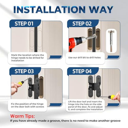 Hidden Door Hinge, Black, 0.51 * 1.77Inch, 4Pack - color: Black, size: 0.51*1.77Inch(4Pcs)