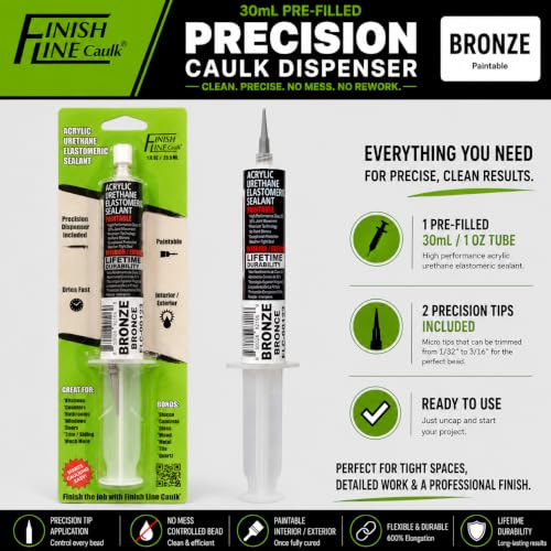 30mL Pre-Filled Precision Caulk Applicator Bronze 1-Pack - color: Dark Brown / Bronze