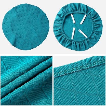 Fuloon Dining Chair Seat Covers Stretch Slipcovers, 6 Pack, Peacock Blue - color: Peacock Blue, size: Not Waterproof