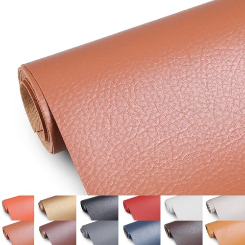 Faux Leather 0.7mm Upholstery Fabric by the Yard 12 Yard Brown - color: Brown, size: 12 Yard