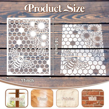 9 Pcs Wildflower Leaf Stencils for Painting 11x14.5 Inch - style: Mixed