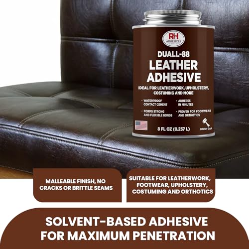 Duall-88 Leather Glue 8 oz - Leather Cement for Upholstery & Repair - size: 8 oz.