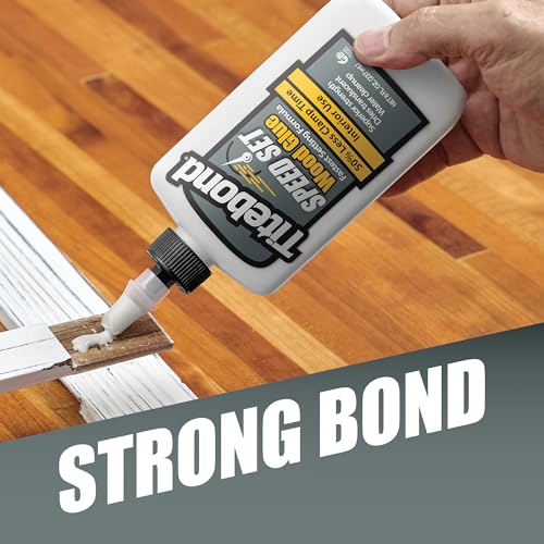 Titebond Speed Set Wood Glue 8 Oz. – Fast-Setting PVA Adhesive with 15-Minute Clamp Time – 4363 - size: 8 Oz